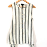 Who What Wear Striped Button Up Top with Bow NWT- Size XS