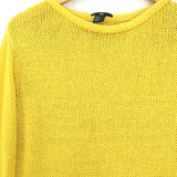 H&M Yellow Open Knit Tunic Round Hem Sweater- Size S