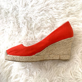 J Crew Red Espadrille Wedges- Size 10