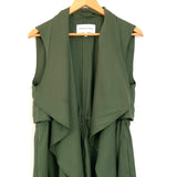 Cupcakes and Cashmere Olive Waterfall Vest with Drawstring Waist- Size S