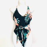 No Brand Black Floral One Piece Swimsuit - Size S