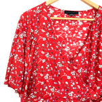Sanctuary Red Floral Faux Wrap Dress NWT- Size S