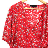Sanctuary Red Floral Faux Wrap Dress NWT- Size S