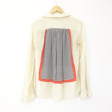 J Crew Sheer 1/2 Button Up Blouse- Size XS