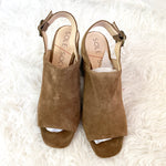 Sole Society Suede Slingback Peep Toe with Block Heel- Size 8