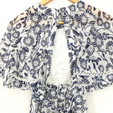 ASOS White & Blue Floral Open Back Dress- Size 4