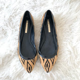 BCBGeneration Tan & Black Ikat Flats in Suede- Size 10