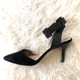 Sam Edelman Suede Pumps with Leather Ankle Strap- Size 10
