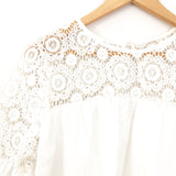 Chicwish White Crochet Top with Bell Sleeves- Size ~S (see notes)