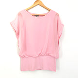 Joseph A Light Pink Dolman Sleeve Blouse with Waist Band- Size S