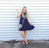 Free People One Navy Open Back Dress- Size XS
