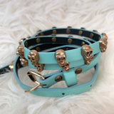 No Brand Teal Skull Belt- Size ~M