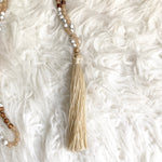 Boutique Tan Tassel Necklace