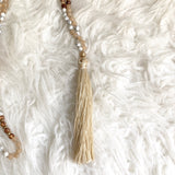 Boutique Tan Tassel Necklace