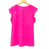 Kate Spade Bright Pink Flutter Sleeve 100% Silk Blouse- Size 2
