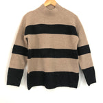 Vestique Tan & Black Stripe Mock Neck Sweater NWT- Size S/M