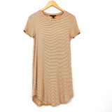Forever21 Mustard & White Pinstripe Jersey Cotton Dress- Size S