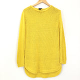 H&M Yellow Open Knit Tunic Round Hem Sweater- Size S